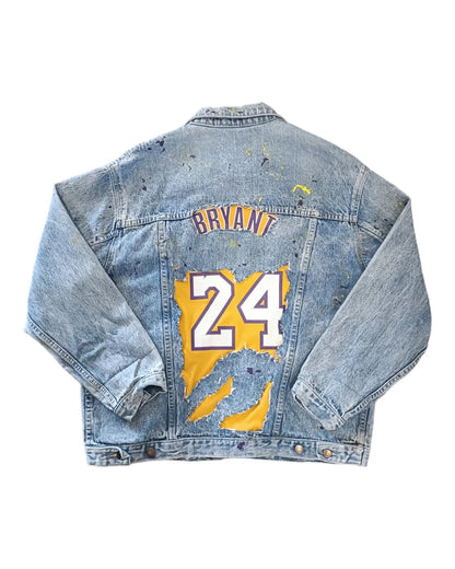 Veste jean upcycling Kobe BRYANT Lakers
