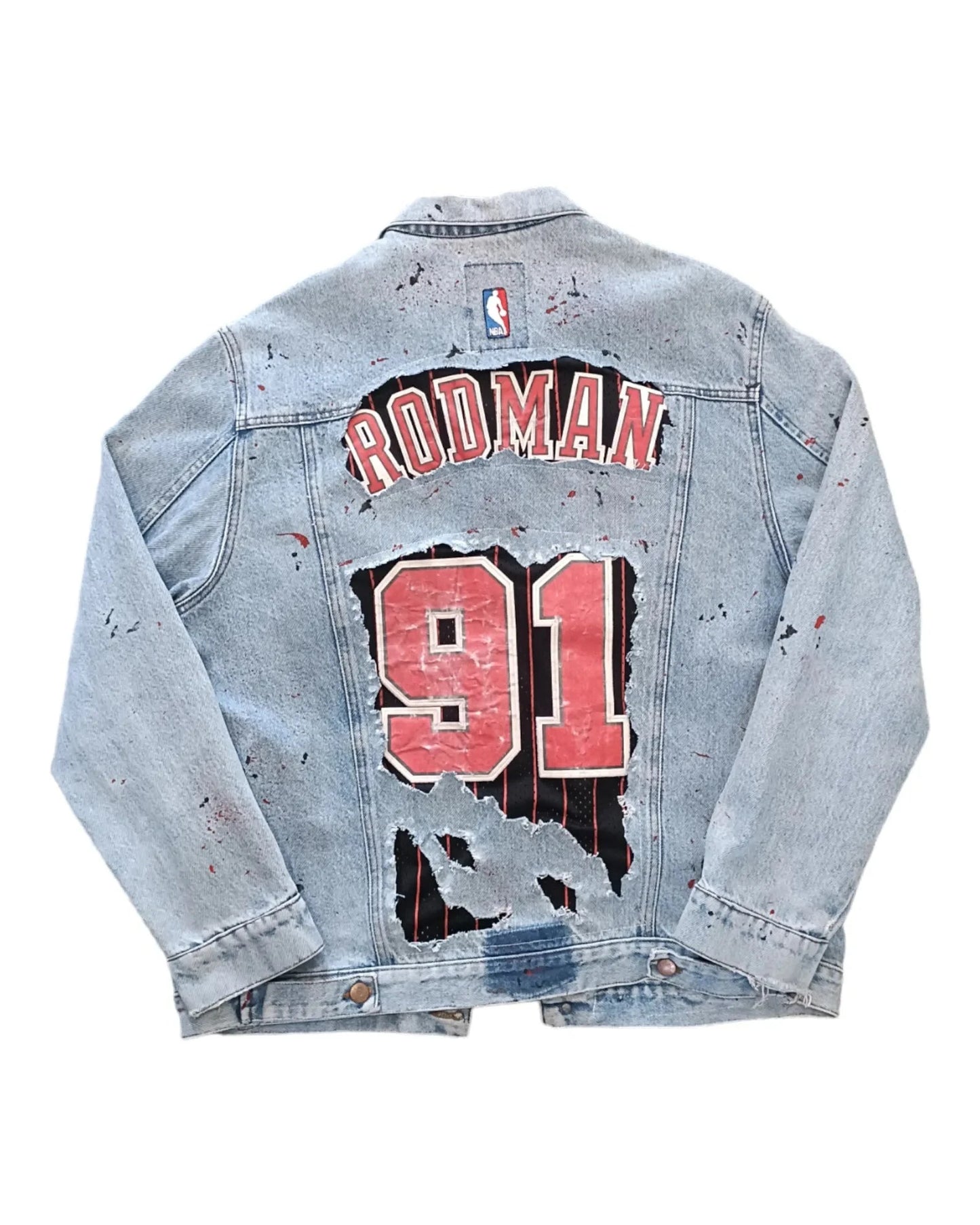 Veste upcycling Denis RODMAN NBA